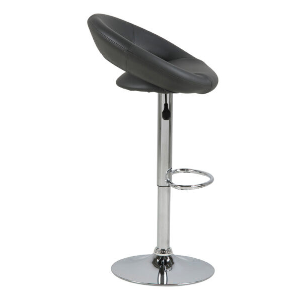 Plump Dark Grey Swivel Bar Stool with Open Back | Assembly Required | Clearance