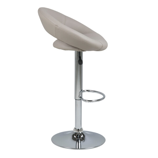 Plump Light Grey Swivel Bar Stool with Open Back | Assembly Required