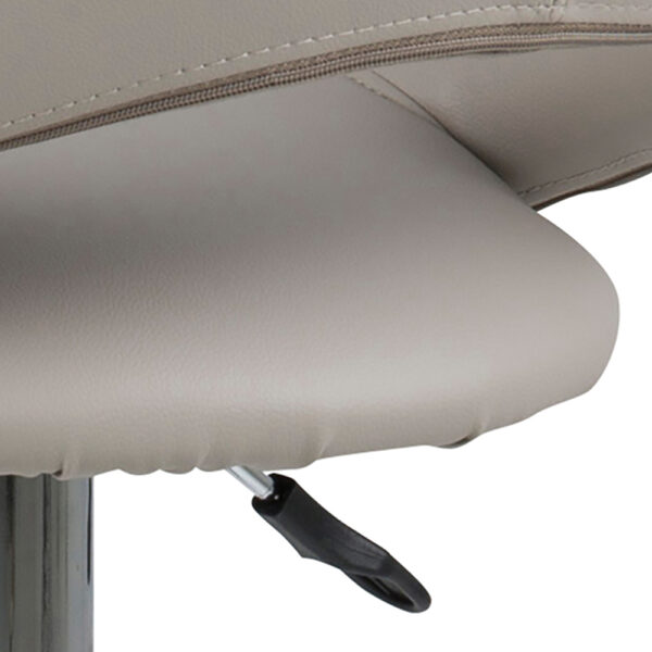 Plump Light Grey Swivel Bar Stool with Open Back | Assembly Required