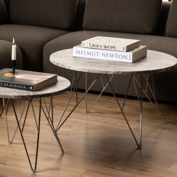 Prunus Grey-Brown Marble Round Coffee Table