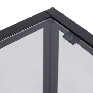 Randolf Black 1 Drawer Bedside Table | Smoked Glass