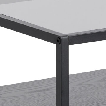 Randolf Black 1 Drawer Bedside Table | Smoked Glass