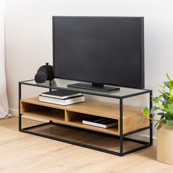 Randolf TV Unit in Black and Oak | Assembly Required