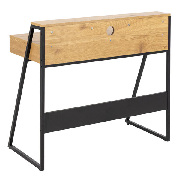 Reece 1 Drawer Office Desk in Oak & Black | Assembly Required