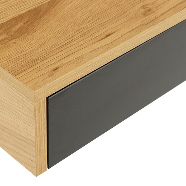 Reece 1 Drawer Office Desk in Oak & Black | Assembly Required