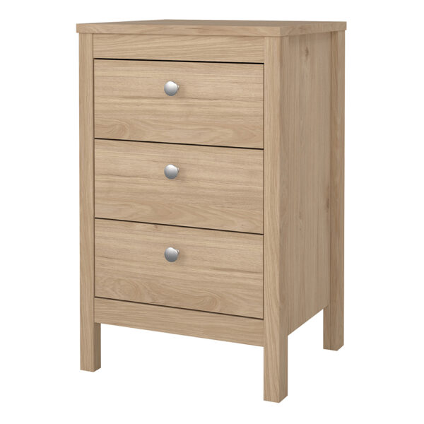 Ronda Bedside Table 3 Drawers in Jackson Hickory Oak | Assembly Required