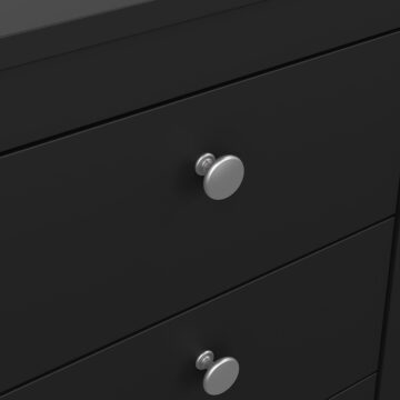 Ronda Matt Black 3 Drawer Bedside Table