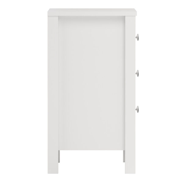Ronda Bedside Table 3 Drawers in White | Assembly Required