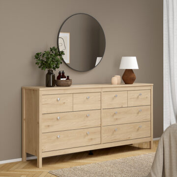 Ronda Double Dresser 4+4 drawers in Jackson Hickory Oak