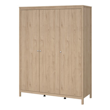 Ronda 3 Door Wardrobe | Hickory Oak Finish