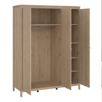 Ronda 3 Door Wardrobe | Hickory Oak Finish