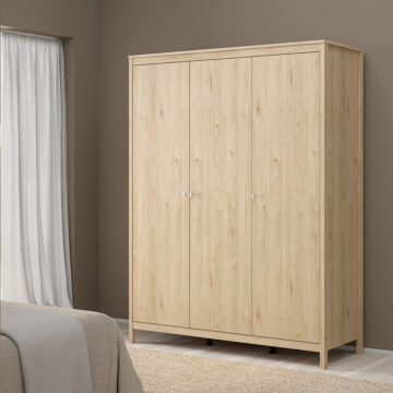 Ronda 3 Door Wardrobe | Hickory Oak Finish