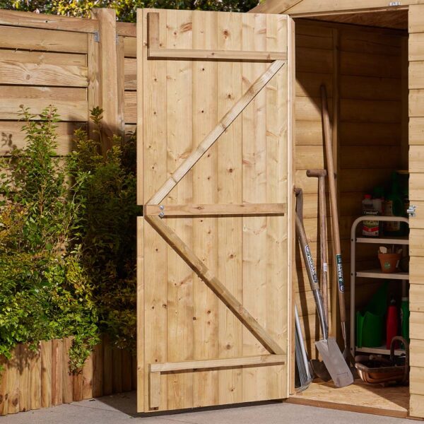 Oakworld Alfresco Shiplap Apex Shed Single Door 4x6 | Assembly Required