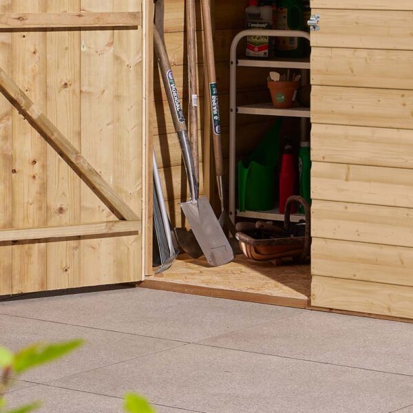 Oakworld Alfresco Shiplap Apex Shed Single Door 4x6 | Assembly Required