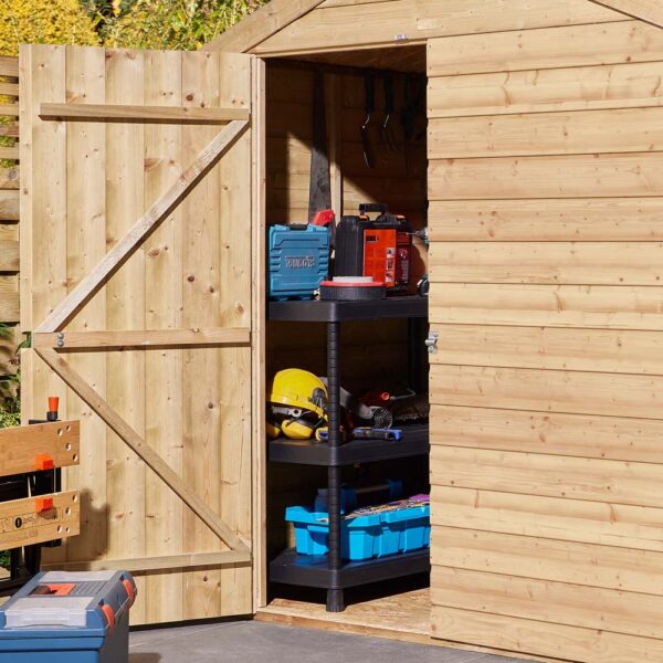 Oakworld Alfresco Shiplap Apex Shed Single Door with Window 8x6 | Assembly Required