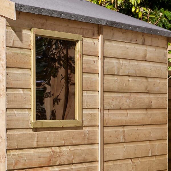 Oakworld Alfresco Shiplap Apex Shed Single Door with Window 8x6 | Assembly Required