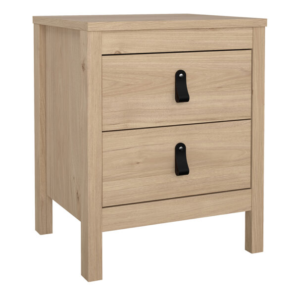 Seville Bedside Table 2 Drawers in Jackson Hickory Oak