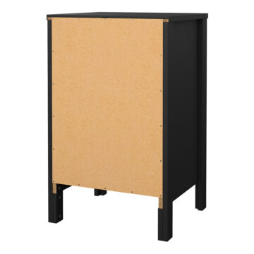 Seville Matt Black 3 Drawer Bedside Table