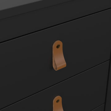 Seville Matt Black 3 Drawer Bedside Table
