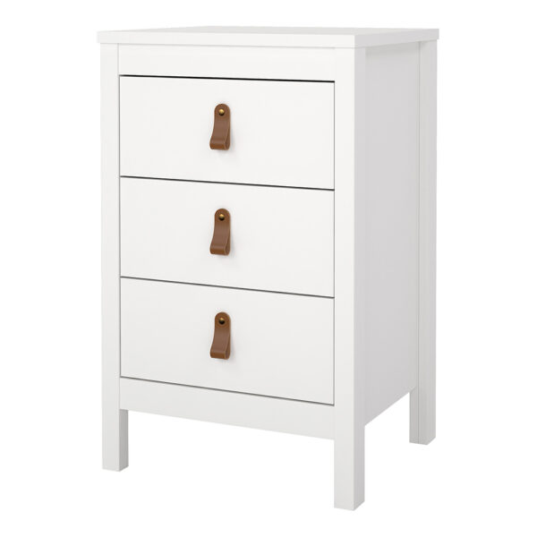Seville Bedside Table 3 Drawers in White | Assembly Required