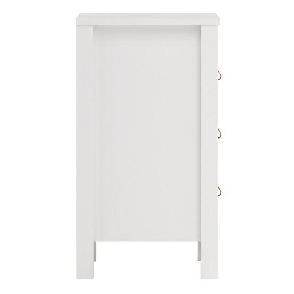Seville Bedside Table 3 Drawers in White | Assembly Required