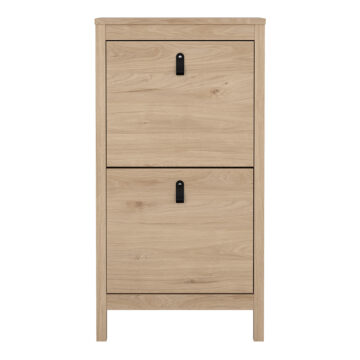 Seville Shoe Cabinet 2 Flap Doors in Jackson Hickory Oak