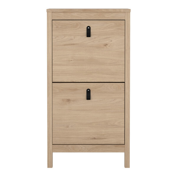 Seville Shoe Cabinet 2 Flap Doors in Jackson Hickory Oak