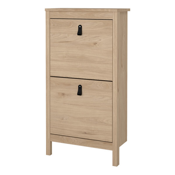 Seville Shoe Cabinet 2 Flap Doors in Jackson Hickory Oak | Assembly Required