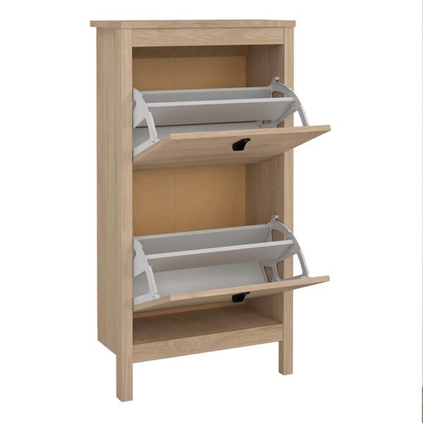 Seville Shoe Cabinet 2 Flap Doors in Jackson Hickory Oak | Assembly Required