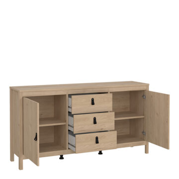 Seville Sideboard 2 Doors + 3 Drawers in Jackson Hickory Oak