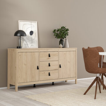 Seville Sideboard 2 Doors + 3 Drawers in Jackson Hickory Oak