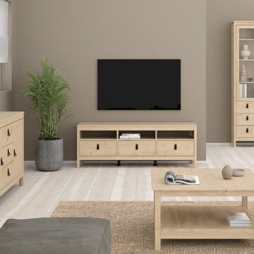 Seville 3 Drawer TV Unit 151cm | Jackson Hickory Oak Finish