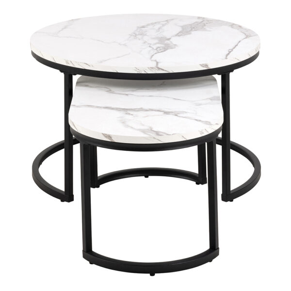 Spiro Coffee Table Set with White Marble Top | Assembly Required