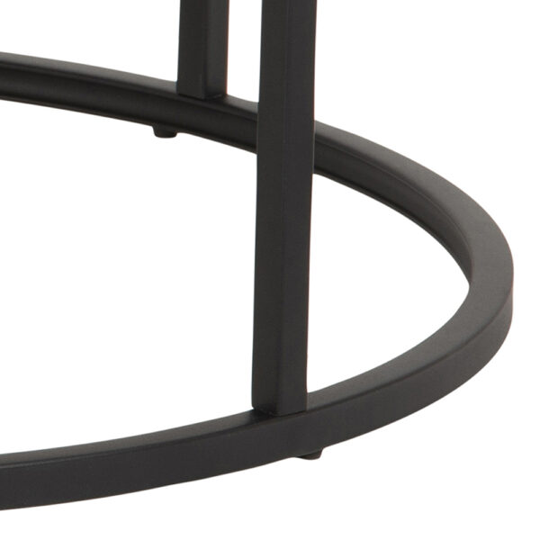 Spiro Round Coffee Table Set with Oak Top & Black Legs | Assembly Required