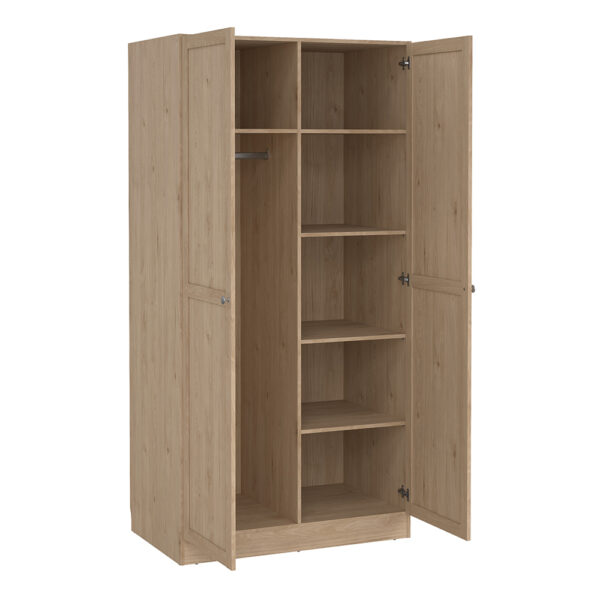 Studio Wardrobe Collection Wardrobe with 2 Frame Doors in Jackson Hickory | Assembly Required