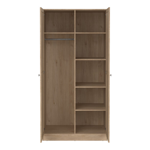 Studio Wardrobe Collection Wardrobe with 2 Frame Doors in Jackson Hickory | Assembly Required