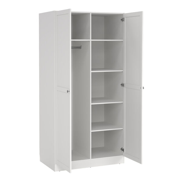 Studio Wardrobe Collection Wardrobe with 2 Frame Doors in White | Assembly Required