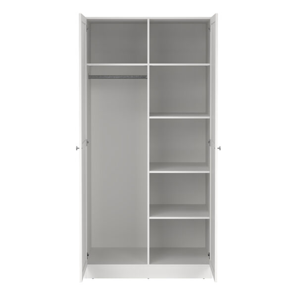 Studio Wardrobe Collection Wardrobe with 2 Frame Doors in White | Assembly Required