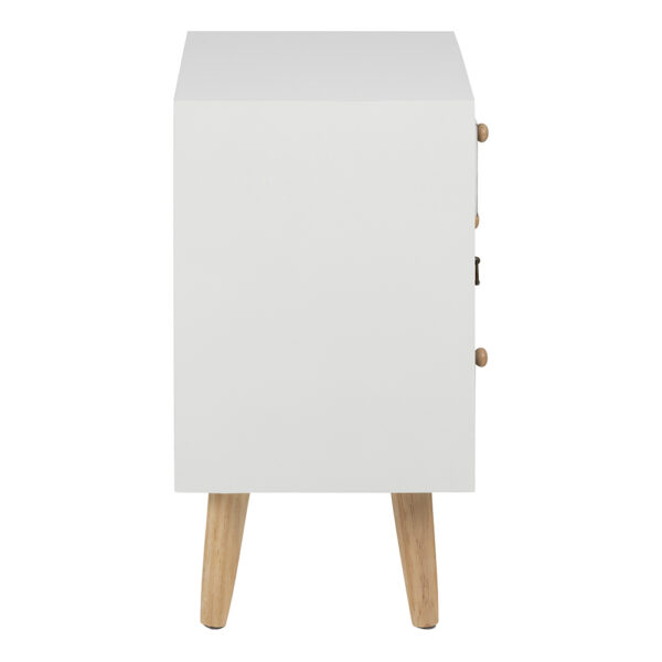 Thais White Shabby Chic Multi Coloured Bedside with 4 Drawers | Assembly Required