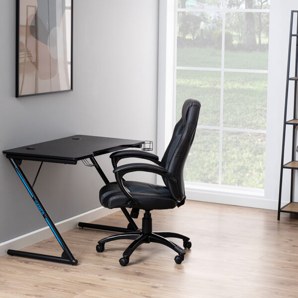 Trooper Gaming Desk in Black | Assembly Required