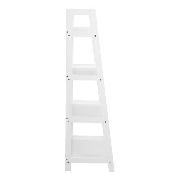 Wally Bookcase with 4 Shelves in White | Assembly Required