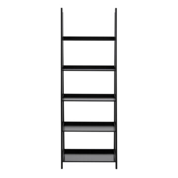 Wally Bookcase with 5 Shelves in Black
