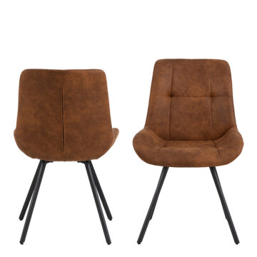 Waylor Dining Chair in Brown Fabric