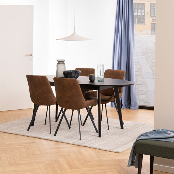 Waylor Dining Chair in Brown Fabric | Assembly Required