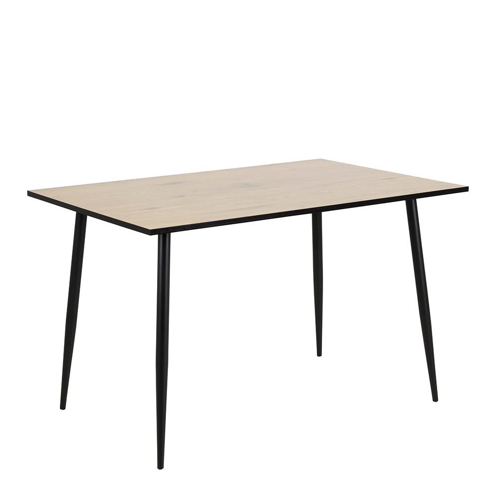 Wilma Dining Table with White Oak Top & Black Legs | Assembly Required | Oak World
