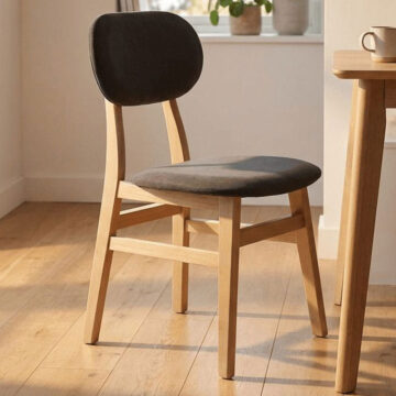 Bruges Upholstered Dining Chair - Dark Grey Pad | Assembled