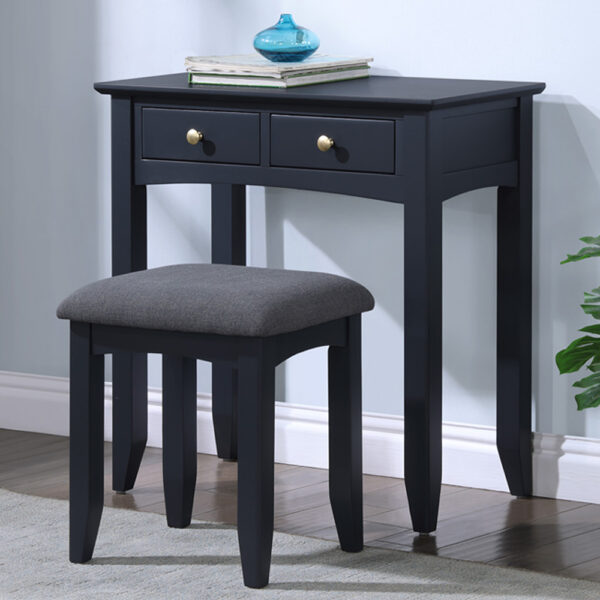 Lucien Dressing Table & Stool - Off Black | Assembly Required