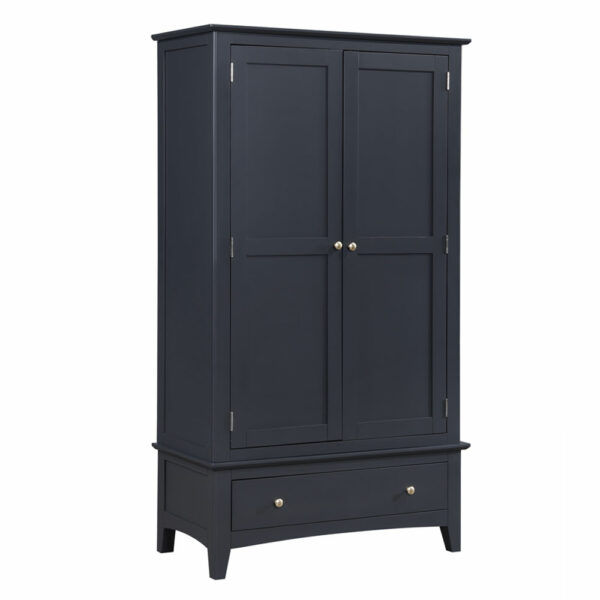 Lucien 2 Door Wardrobe - Off Black | Assembly Required