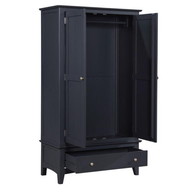 Lucien 2 Door Wardrobe - Off Black | Assembly Required