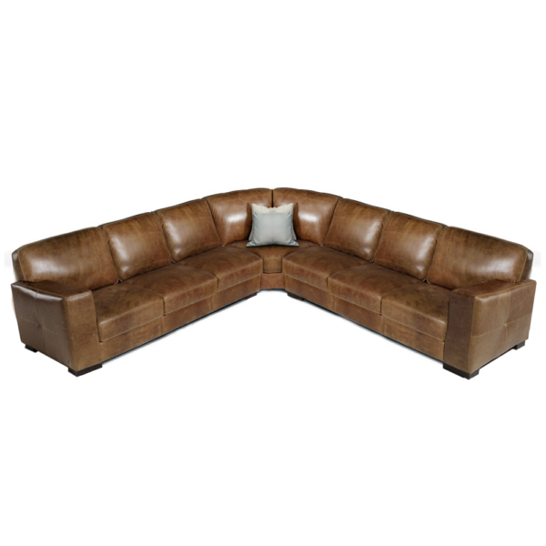 Tuscany Extra Large Italian Leather Corner Sofa | Brianza Cognac Brown